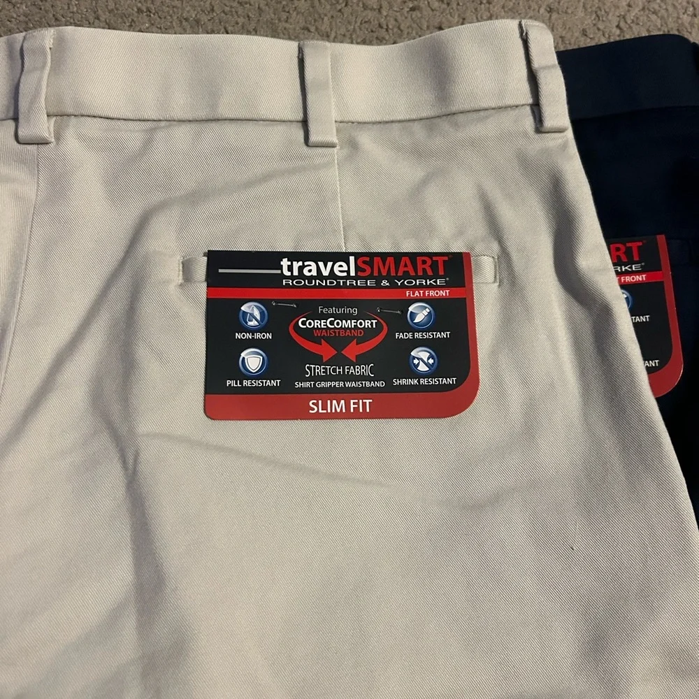 Roundtree‎ Yorke Travel Smart Slim Fit Corecomfort Pants 36x32 Lot Of 3 NWT